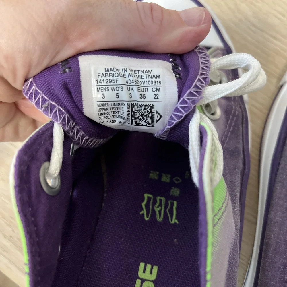 Converse All Star Low Purple Green Fade Women's 5 Big‎ Kids 3.5 Halloween Chucks